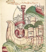 Picture 112 of 137 from Historia septem sapientum, dt. ; Martinus Oppaviensis: Chronicon pontificum et imperatorum, dt. (1450), leaf 448