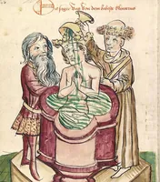 Picture 126 of 137 from Historia septem sapientum, dt. ; Martinus Oppaviensis: Chronicon pontificum et imperatorum, dt. (1450), leaf 542