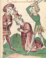Picture 127 of 137 from Historia septem sapientum, dt. ; Martinus Oppaviensis: Chronicon pontificum et imperatorum, dt. (1450), leaf 547