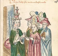 Picture 129 of 137 from Historia septem sapientum, dt. ; Martinus Oppaviensis: Chronicon pontificum et imperatorum, dt. (1450), leaf 565