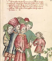 An illustration from Historia septem sapientum, dt. ; Martinus Oppaviensis: Chronicon pontificum et imperatorum, dt. (1450)