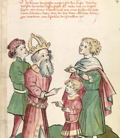 Picture 44 of 142 from Historia septem sapientum, dt. ; Martinus Oppaviensis: Chronicon pontificum et imperatorum, dt. (1450), leaf 135