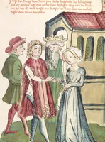 Picture 52 of 142 from Historia septem sapientum, dt. ; Martinus Oppaviensis: Chronicon pontificum et imperatorum, dt. (1450), leaf 159