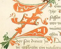 Picture 62 of 142 from Historia septem sapientum, dt. ; Martinus Oppaviensis: Chronicon pontificum et imperatorum, dt. (1450), leaf 182