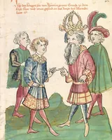 Picture 71 of 142 from Historia septem sapientum, dt. ; Martinus Oppaviensis: Chronicon pontificum et imperatorum, dt. (1450), leaf 201