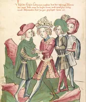 Picture 75 of 142 from Historia septem sapientum, dt. ; Martinus Oppaviensis: Chronicon pontificum et imperatorum, dt. (1450), leaf 214