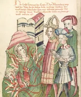 Picture 78 of 142 from Historia septem sapientum, dt. ; Martinus Oppaviensis: Chronicon pontificum et imperatorum, dt. (1450), leaf 222