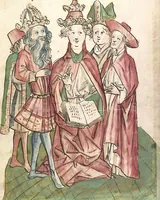 Picture 81 of 142 from Historia septem sapientum, dt. ; Martinus Oppaviensis: Chronicon pontificum et imperatorum, dt. (1450), leaf 244
