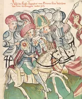 An illustration from Historia septem sapientum, dt. ; Martinus Oppaviensis: Chronicon pontificum et imperatorum, dt. (1450)