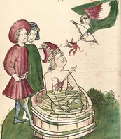 Picture 96 of 142 from Historia septem sapientum, dt. ; Martinus Oppaviensis: Chronicon pontificum et imperatorum, dt. (1450), leaf 346
