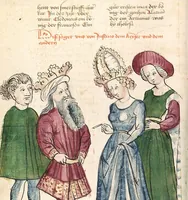 Picture 97 of 142 from Historia septem sapientum, dt. ; Martinus Oppaviensis: Chronicon pontificum et imperatorum, dt. (1450), leaf 352