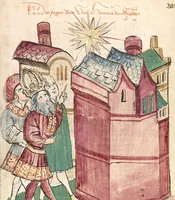 Picture 108 of 142 from Historia septem sapientum, dt. ; Martinus Oppaviensis: Chronicon pontificum et imperatorum, dt. (1450), leaf 413