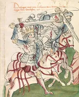 An illustration from Historia septem sapientum, dt. ; Martinus Oppaviensis: Chronicon pontificum et imperatorum, dt. (1450)