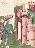 Picture 112 of 142 from Historia septem sapientum, dt. ; Martinus Oppaviensis: Chronicon pontificum et imperatorum, dt. (1450), leaf 427