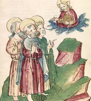 Picture 120 of 142 from Historia septem sapientum, dt. ; Martinus Oppaviensis: Chronicon pontificum et imperatorum, dt. (1450), leaf 475