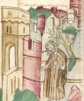 Picture 123 of 142 from Historia septem sapientum, dt. ; Martinus Oppaviensis: Chronicon pontificum et imperatorum, dt. (1450), leaf 486