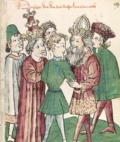 Picture 132 of 142 from Historia septem sapientum, dt. ; Martinus Oppaviensis: Chronicon pontificum et imperatorum, dt. (1450), leaf 553