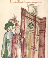 Picture 135 of 142 from Historia septem sapientum, dt. ; Martinus Oppaviensis: Chronicon pontificum et imperatorum, dt. (1450), leaf 590