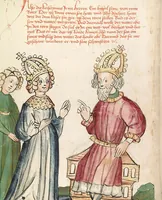 Picture 15 of 142 from Historia septem sapientum, dt. ; Martinus Oppaviensis: Chronicon pontificum et imperatorum, dt. (1450), leaf 64