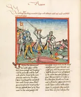 An illustration from Könige, Paralipomenon I und II, Esra, Tobias, Judith, Esther, Hiob (1477)