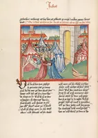 An illustration from Könige, Paralipomenon I und II, Esra, Tobias, Judith, Esther, Hiob (1477)