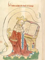 An illustration from AT ( Bücher der Könige, Paralipomenon I und II) (1441)