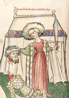 An illustration from AT (Bücher Esra, Nehemia, Tobias, Judith, Esther, Hiob, Psalter, Parabole, Ecclesiastes, Cantica, Sapientia, Ecclesiasticu) (1441)