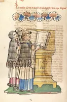 An illustration from AT (Bücher Esra, Nehemia, Tobias, Judith, Esther, Hiob, Psalter, Parabole, Ecclesiastes, Cantica, Sapientia, Ecclesiasticu) (1441)