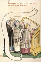 An illustration from AT (Bücher Esra, Nehemia, Tobias, Judith, Esther, Hiob, Psalter, Parabole, Ecclesiastes, Cantica, Sapientia, Ecclesiasticu) (1441)