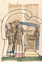 An illustration from AT (Bücher Esra, Nehemia, Tobias, Judith, Esther, Hiob, Psalter, Parabole, Ecclesiastes, Cantica, Sapientia, Ecclesiasticu) (1441)