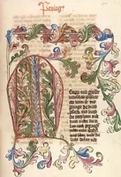 An illustration from AT (Bücher Esra, Nehemia, Tobias, Judith, Esther, Hiob, Psalter, Parabole, Ecclesiastes, Cantica, Sapientia, Ecclesiasticu) (1441)