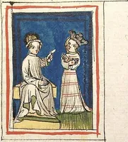An illustration from Die 24 Alten (1418)
