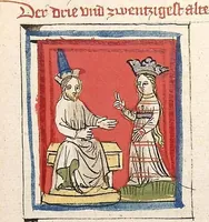 An illustration from Die 24 Alten (1418)
