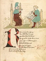 An illustration from Willehalm von Orlens (1420)