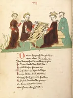 An illustration from Willehalm von Orlens (1420)