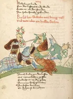 An illustration from Willehalm von Orlens (1420)