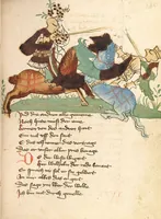 An illustration from Willehalm von Orlens (1420)