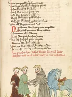 An illustration from Willehalm von Orlens (1420)