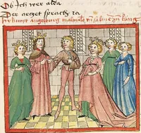An illustration from 'Lohengrin' ; 'Friedrich von Schwaben' (1470)