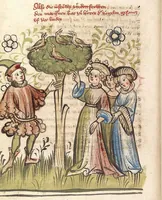 Picture 5 of 17 from 'Rosengarten zu Worms' ; 'Lucidarius' (1420), leaf 64