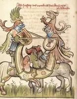 An illustration from 'Rosengarten zu Worms' ; 'Lucidarius' (1420)