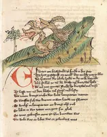 An illustration from 'Ortnit' ; 'Wolfdietrich' (1420)