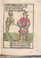 Picture 90 of 129 from 'Heidelberger Bilderkatechismus' (Handschrift) ; Biblia pauperum (Blockbuch) ; Totentanz (Blockbuch) u.a. (1455), leaf 285