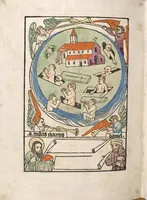 Picture 103 of 129 from 'Heidelberger Bilderkatechismus' (Handschrift) ; Biblia pauperum (Blockbuch) ; Totentanz (Blockbuch) u.a. (1455), leaf 302