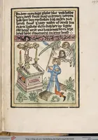 Picture 106 of 129 from 'Heidelberger Bilderkatechismus' (Handschrift) ; Biblia pauperum (Blockbuch) ; Totentanz (Blockbuch) u.a. (1455), leaf 305