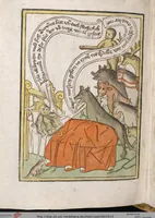 Picture 112 of 129 from 'Heidelberger Bilderkatechismus' (Handschrift) ; Biblia pauperum (Blockbuch) ; Totentanz (Blockbuch) u.a. (1455), leaf 314