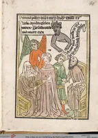 Picture 123 of 129 from 'Heidelberger Bilderkatechismus' (Handschrift) ; Biblia pauperum (Blockbuch) ; Totentanz (Blockbuch) u.a. (1455), leaf 341