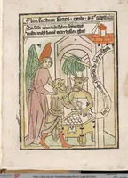 Picture 125 of 129 from 'Heidelberger Bilderkatechismus' (Handschrift) ; Biblia pauperum (Blockbuch) ; Totentanz (Blockbuch) u.a. (1455), leaf 343