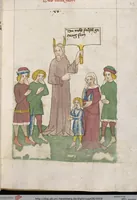 Picture 11 of 129 from 'Heidelberger Bilderkatechismus' (Handschrift) ; Biblia pauperum (Blockbuch) ; Totentanz (Blockbuch) u.a. (1455), leaf 59