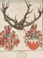 An illustration from De duobus cervis elegia, dt. und frz. (1545)
